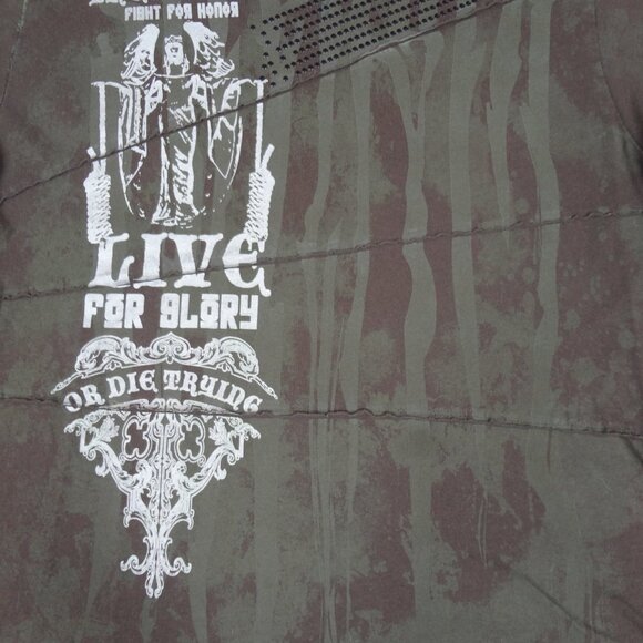 GUESS LIVE FOR GLORY - XL GREEN MENS T-SHIRT L340 - Picture 2 of 4